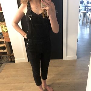 Black top shop denim overalls